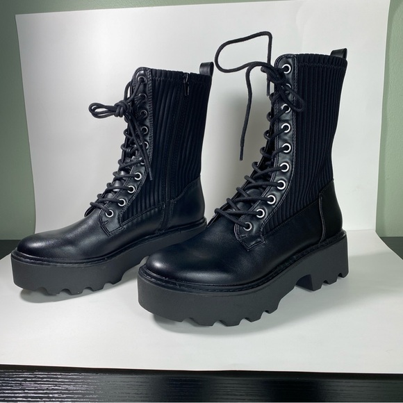 NWT Bar III women’s size 6.5 black combat boots - Picture 5 of 10